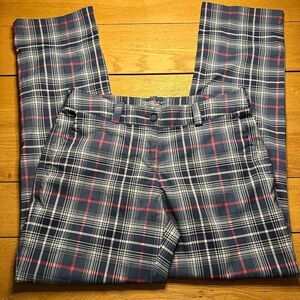 Nike Plaid Straight Leg Pants - Navy, White, Red